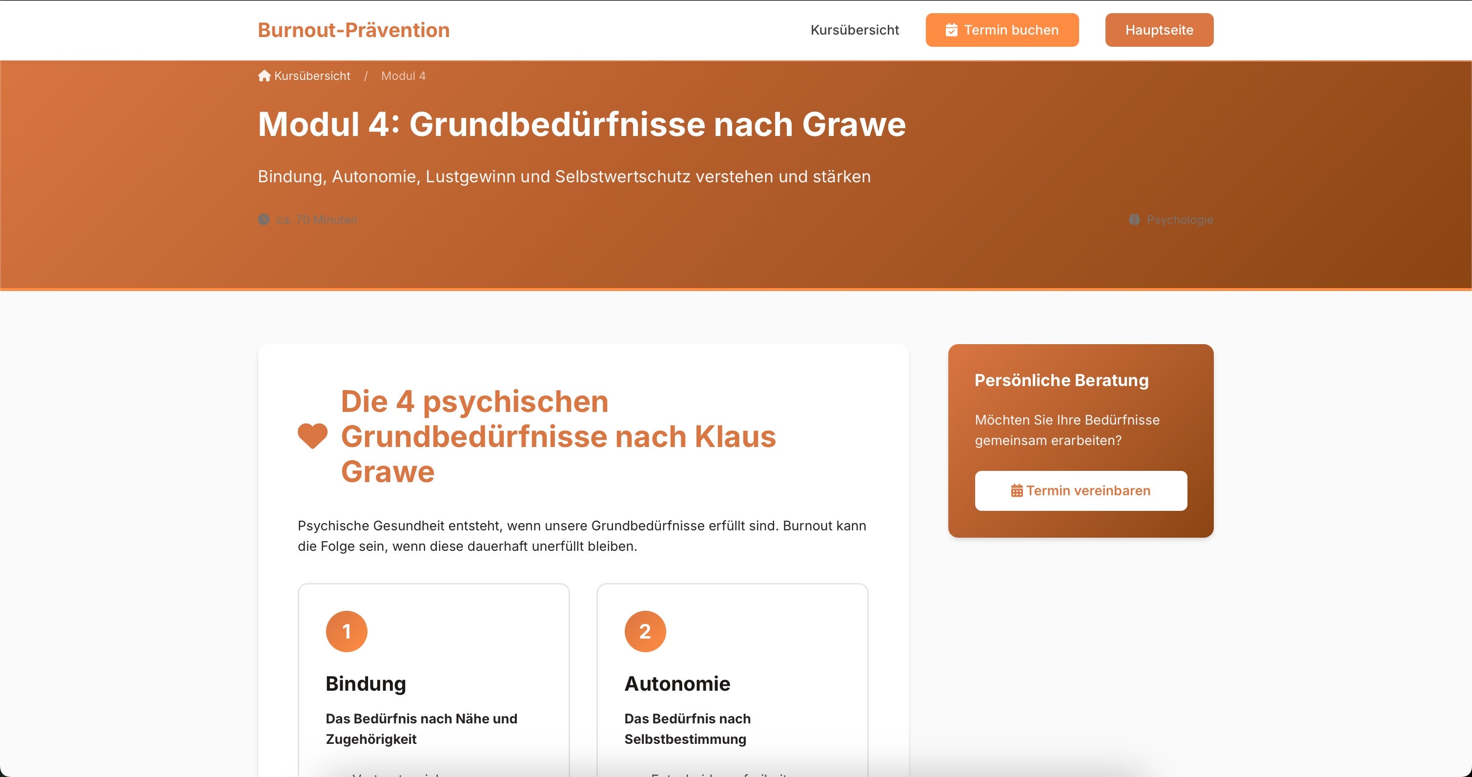 Burnout-Präventionskurs - 10 Module Online